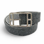 Hermes Cape Cod 32 Woolly Silver Pin Buckle Belt Gray 85
