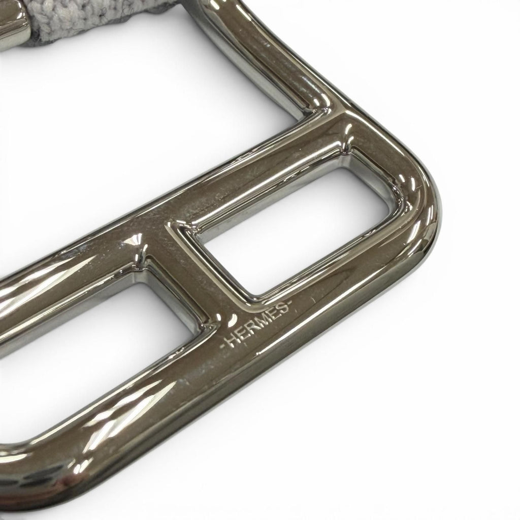 Hermes Cape Cod 32 Woolly Silver Pin Buckle Belt Gray 85 — view 8