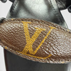 Louis Vuitton Legacy Line Leather Monogram Canvas Flat Sandals Black — view 8
