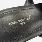 Louis Vuitton Legacy Line Leather Monogram Canvas Flat Sandals Black — view 9