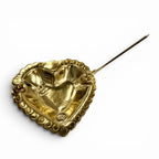 Chanel 25k CC Logo Heart Rhinestone Brooch Gold Box — view 6