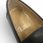 Gucci 110 Horsebit Tip Leather Shoes Loafers Black Gold — view 7