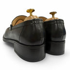 Gucci 110 Horsebit Tip Leather Shoes Loafers Black Gold — view 3