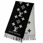 Louis Vuitton Scarf Reykjavik Cashmere 100% Echarpe Monogram Fringe Black — view 2