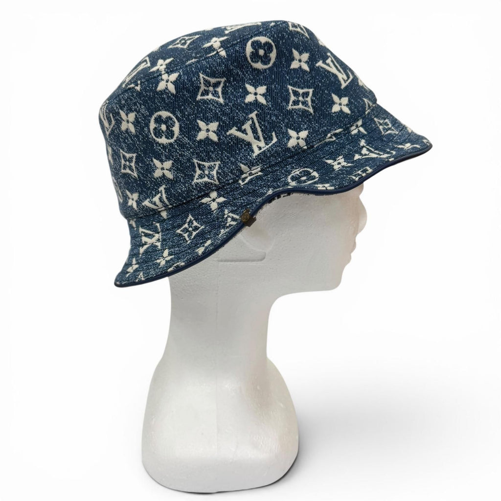 Louis Vuitton Monogram Bob Denim Hat Indigo Blue — view 6