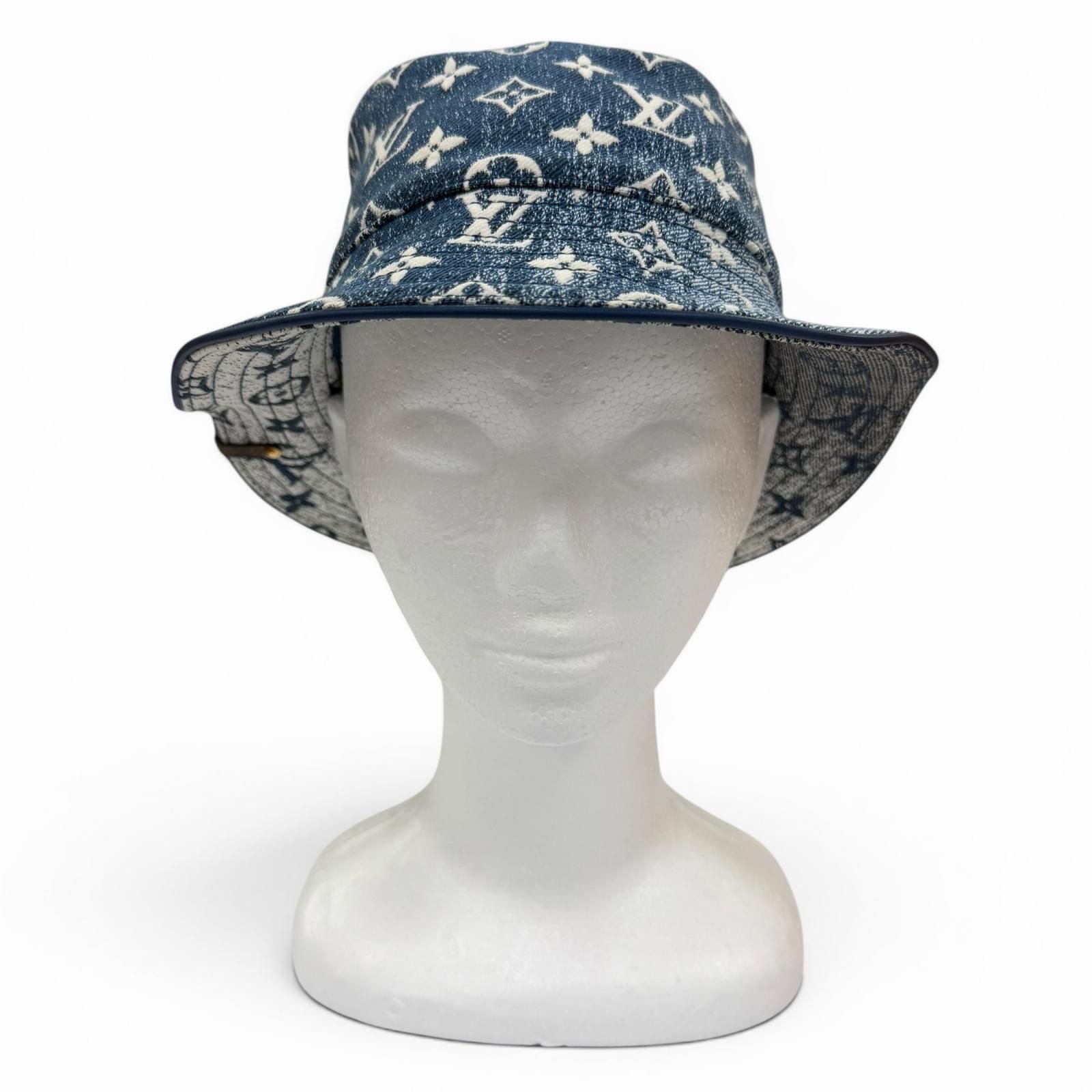 Louis Vuitton Monogram Bob Denim Hat Indigo Blue — view 3