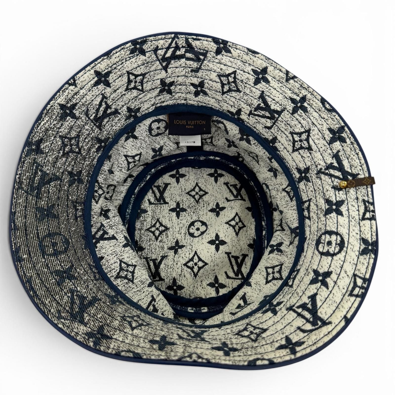Louis Vuitton Monogram Bob Denim Hat Indigo Blue — view 7