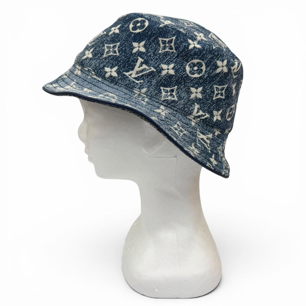 Louis Vuitton Monogram Bob Denim Hat Indigo Blue — view 4