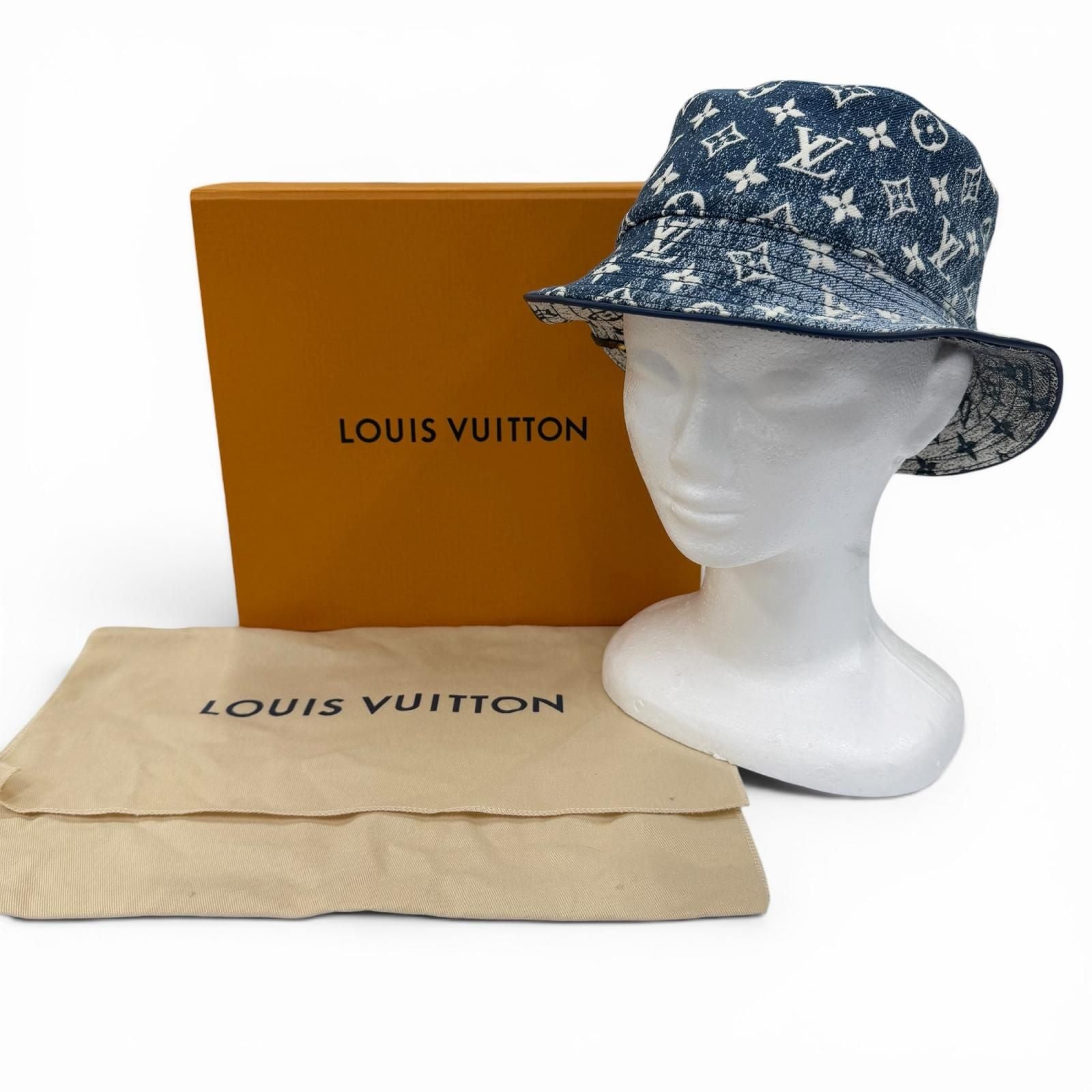 Louis Vuitton Monogram Bob Denim Hat Indigo Blue — view 2