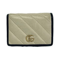 Gucci Bifold Wallet GG Marmont Ivory Dark Navy Quilted Leather