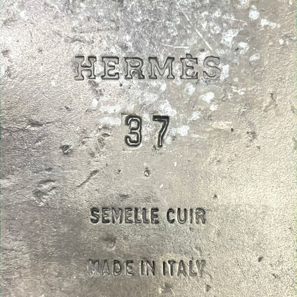 Hermes Sandals 37 Black Leather — view 6