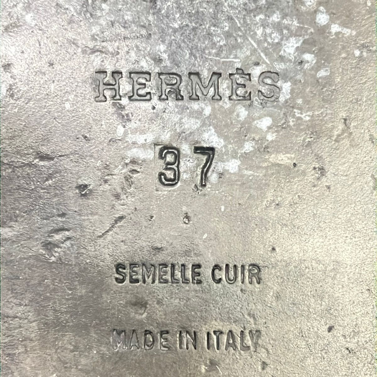 Hermes Sandals 37 Black Leather — view 6