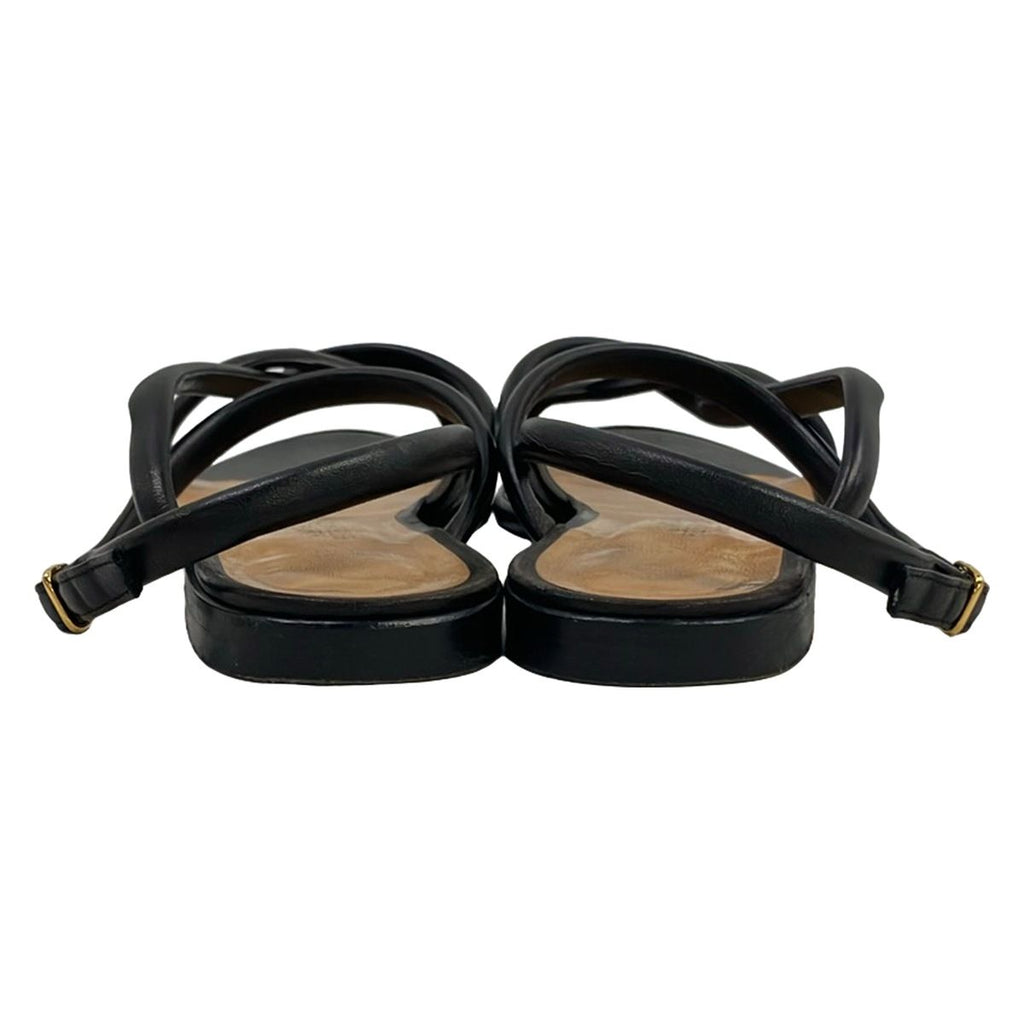 Hermes Sandals 37 Black Leather — view 3