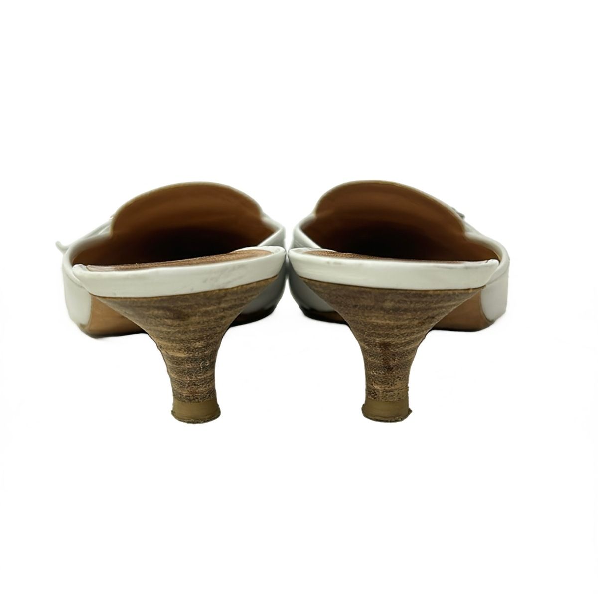 Hermes Mules 38.5 White Silver Leather — view 3