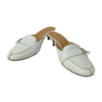Hermes Mules 38.5 White Silver Leather — view 2