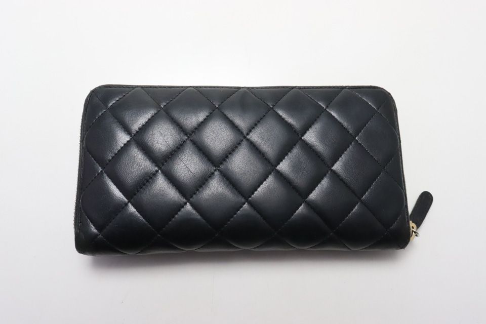 Chanel Quilted GD Leather Zip Around Wallet — view 2