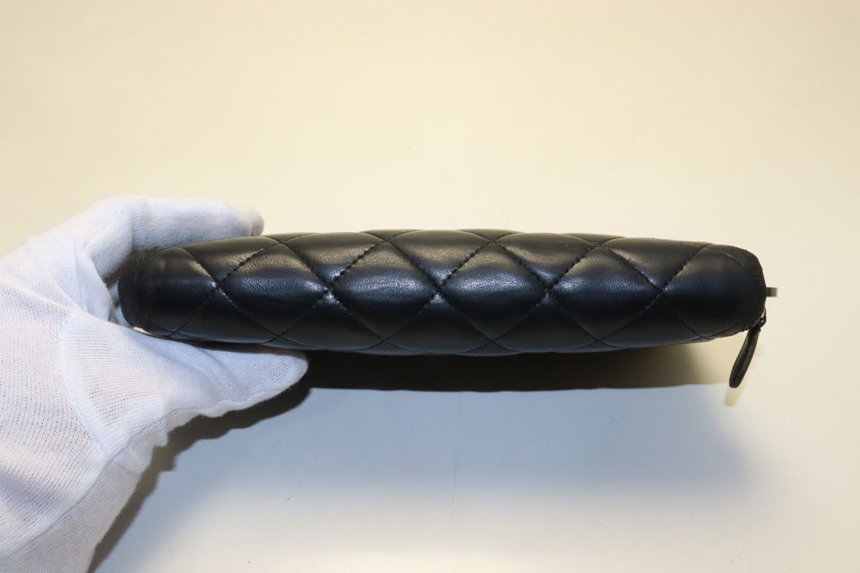Chanel Quilted GD Leather Zip Around Wallet — view 3