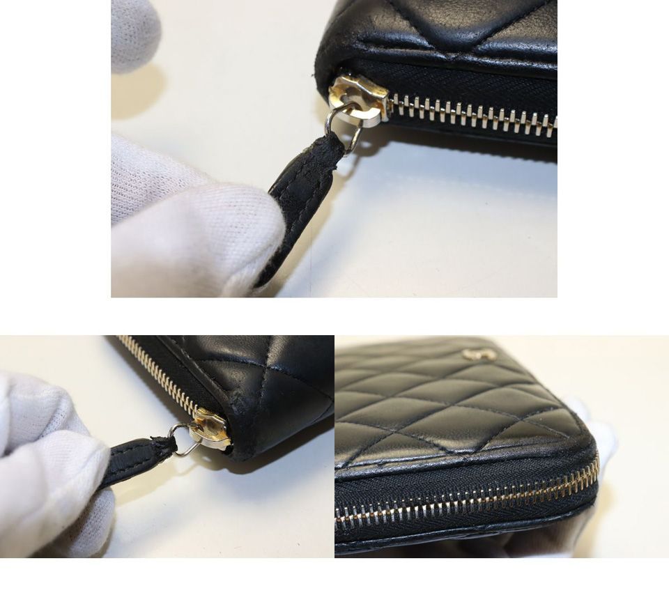 Chanel Quilted GD Leather Zip Around Wallet — view 7