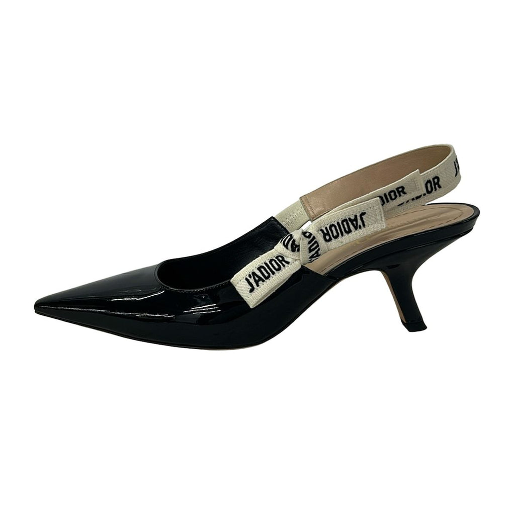 Dior Sandals 39.5 Black Ivory J'adior Ribbon Leather