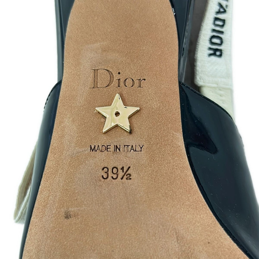 Dior Sandals 39.5 Black Ivory J'adior Ribbon Leather — view 6