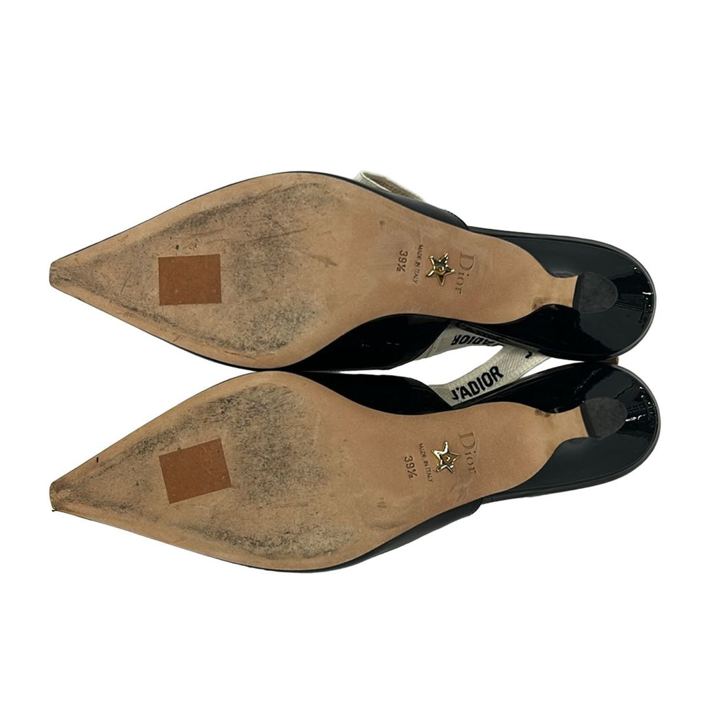 Dior Sandals 39.5 Black Ivory J'adior Ribbon Leather — view 4