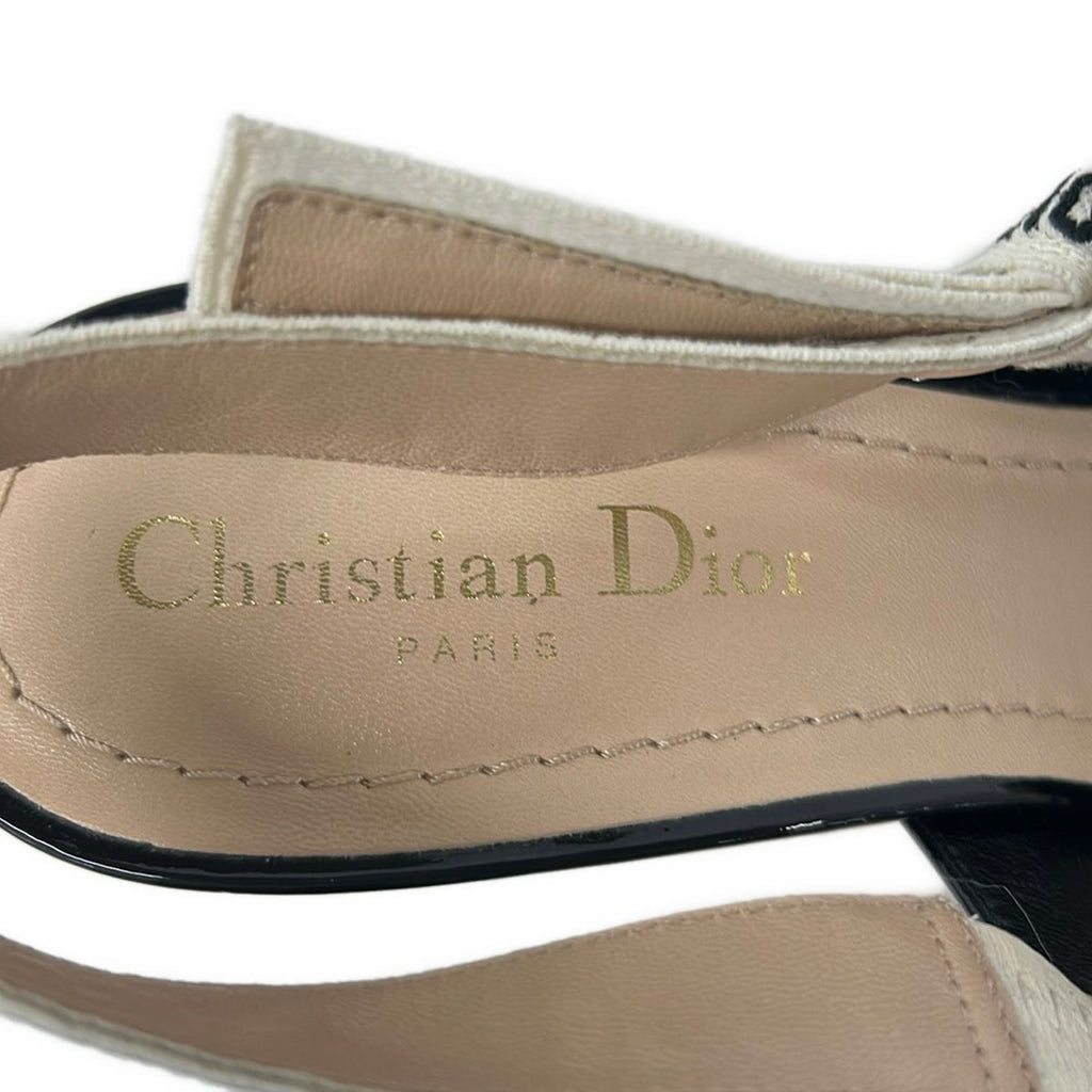 Dior Sandals 39.5 Black Ivory J'adior Ribbon Leather — view 5