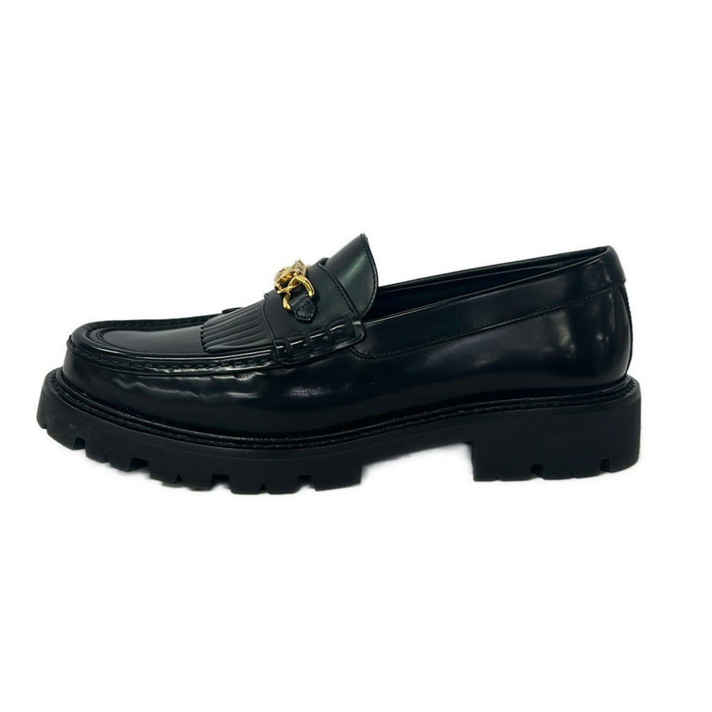 Celine Loafers 40 Black Triomphe Chain Margaret Leather