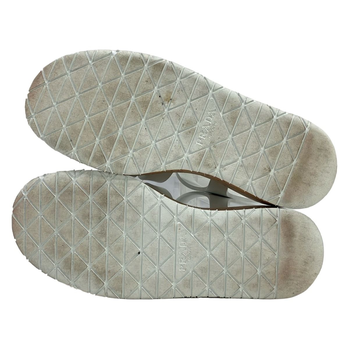 Prada Sandals 39 White Beige Wedge Sole Braided — view 4