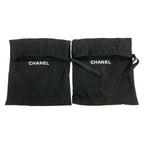 Chanel Sandals 39 C Black Beige Wedge Sole Border Thong — view 7