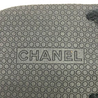 Chanel Sandals 39 C Black Beige Wedge Sole Border Thong — view 5