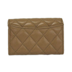 Chanel Business Card Holder Quilted Pink Beige CC Logo Gold Lambskin — view 2