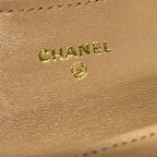 Chanel Business Card Holder Quilted Pink Beige CC Logo Gold Lambskin — view 5