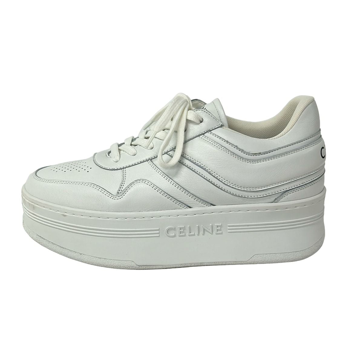 Celine Sneakers 40 White Block Leather