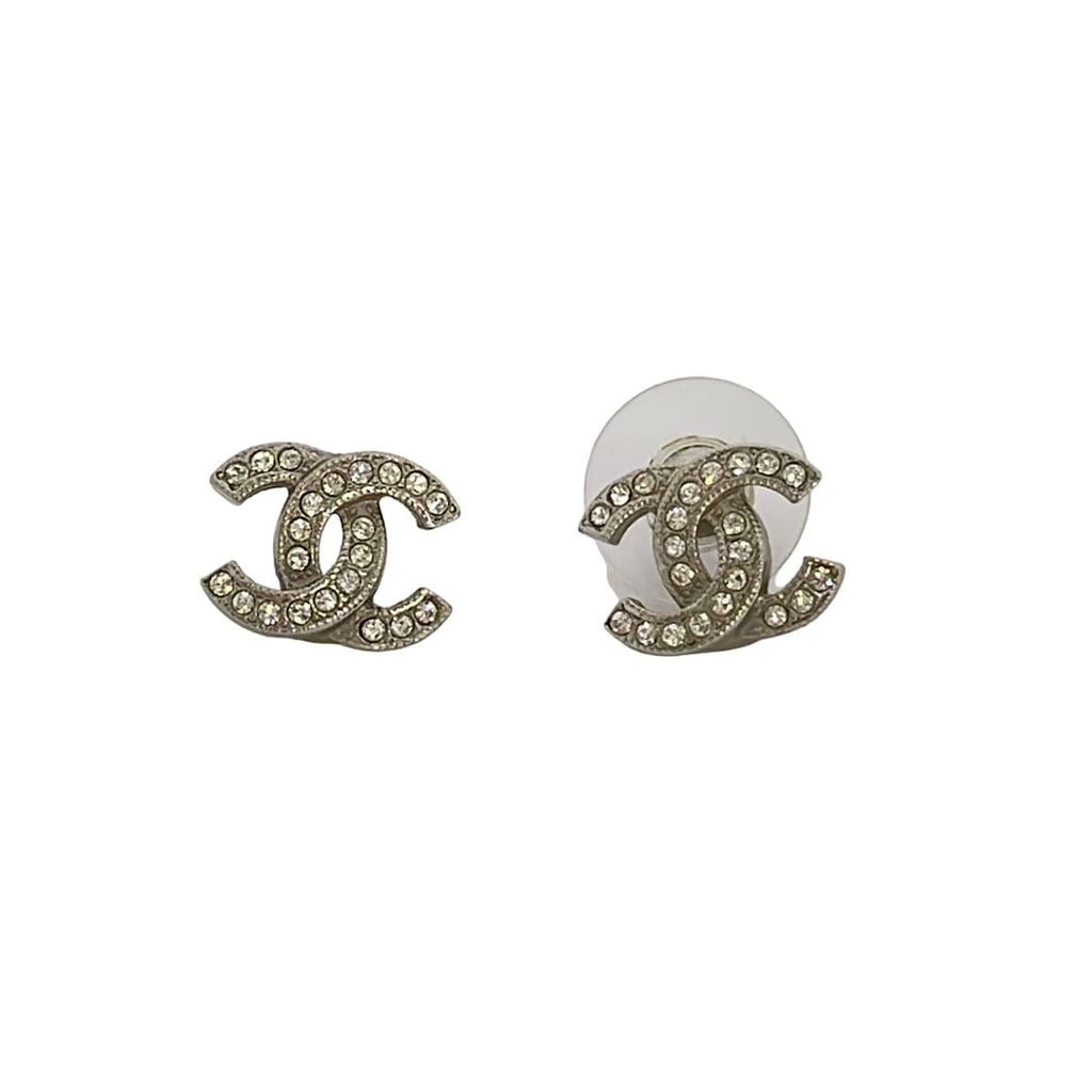 Chanel Earrings CC Logo Silver