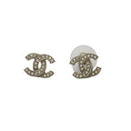 Chanel Earrings CC Logo Silver