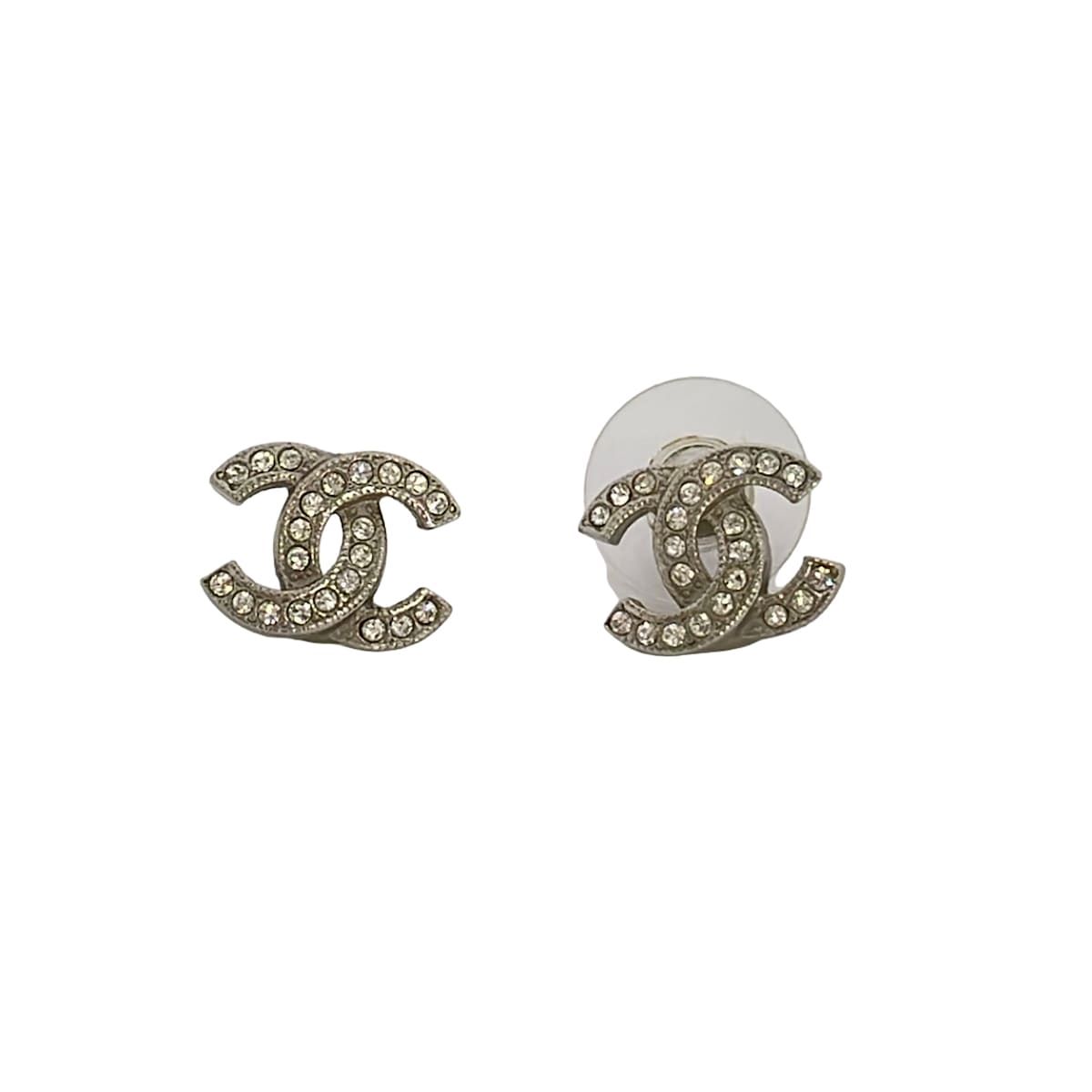 Chanel Earrings CC Logo Silver