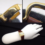 Cartier Watch Must Tank Vermeil SM Rectangular Ivory Dial Brown Calf Leather — view 9