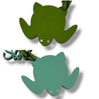 Loewe Bag Charm Anagram Logo Turtle Motif Green Leather Strap Key Holder — view 6