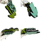 Loewe Bag Charm Anagram Logo Turtle Motif Green Leather Strap Key Holder — view 8