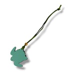 Loewe Bag Charm Anagram Logo Turtle Motif Green Leather Strap Key Holder — view 4