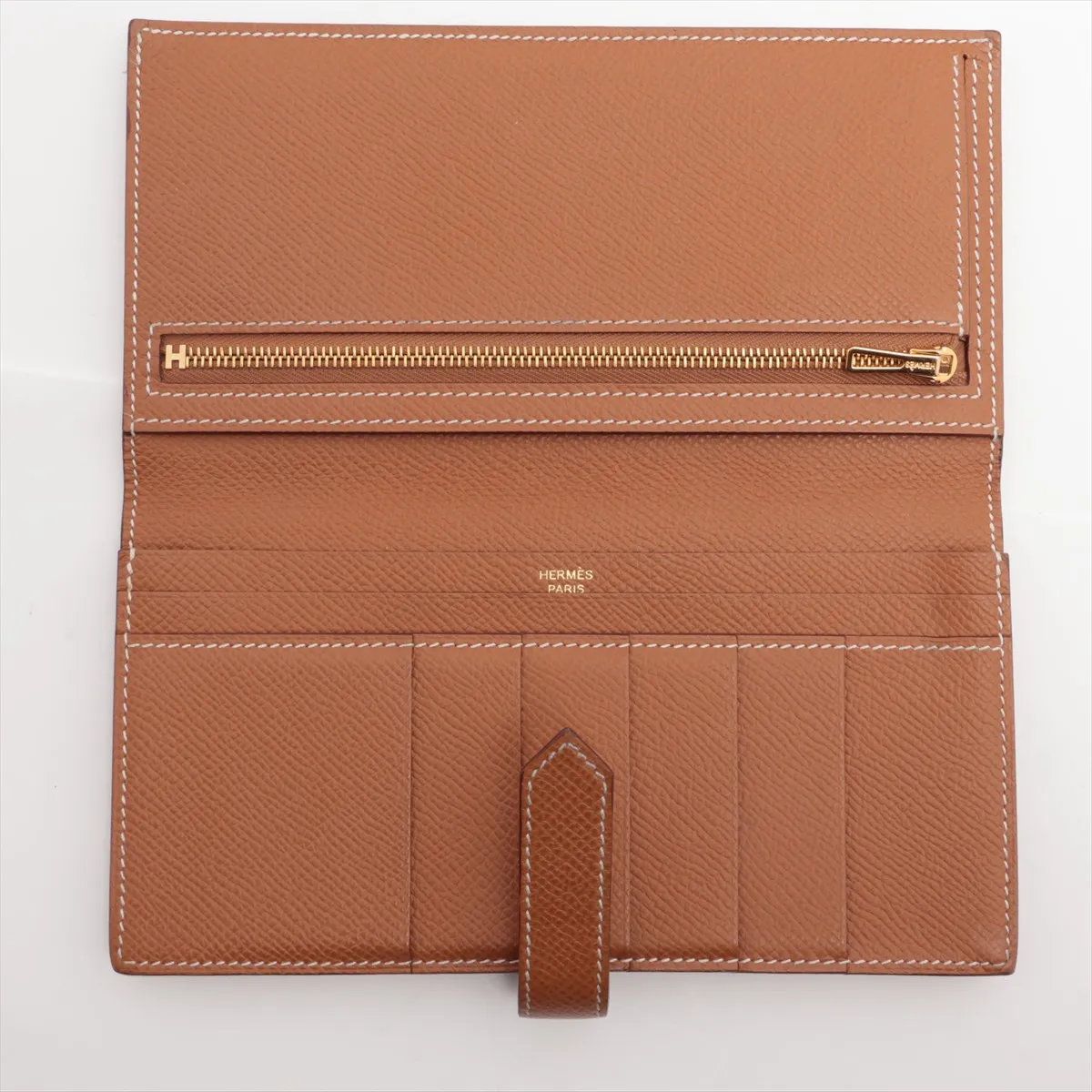 Hermes Bearn Souffle Veau Epsom Gold Wallet — view 3