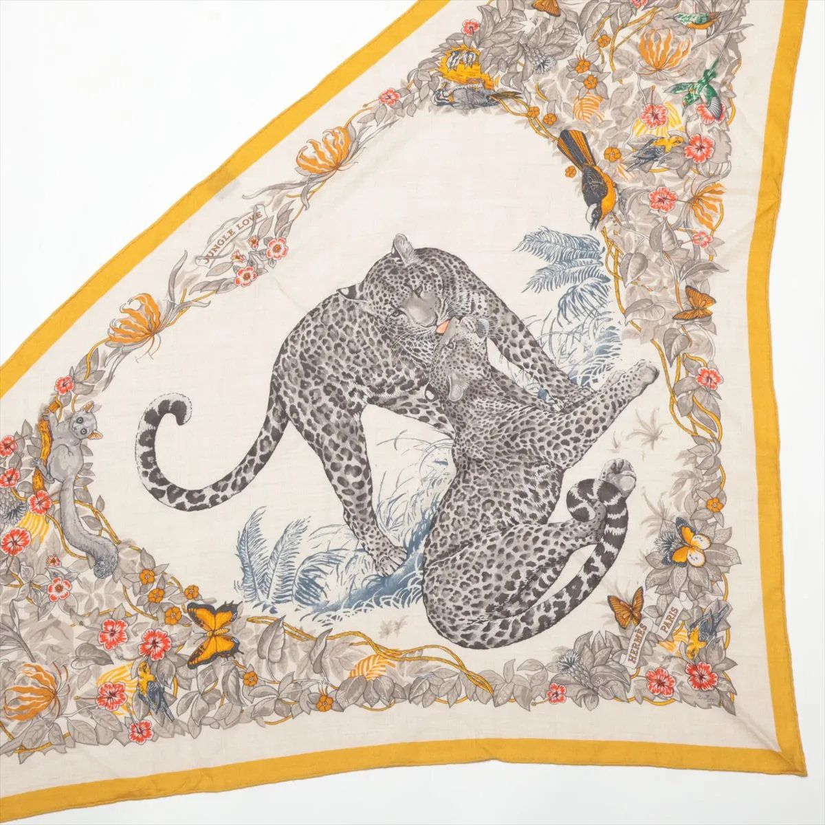 Hermes Tagged Triangle Jean Jungle Love Casisir Scarf — view 3