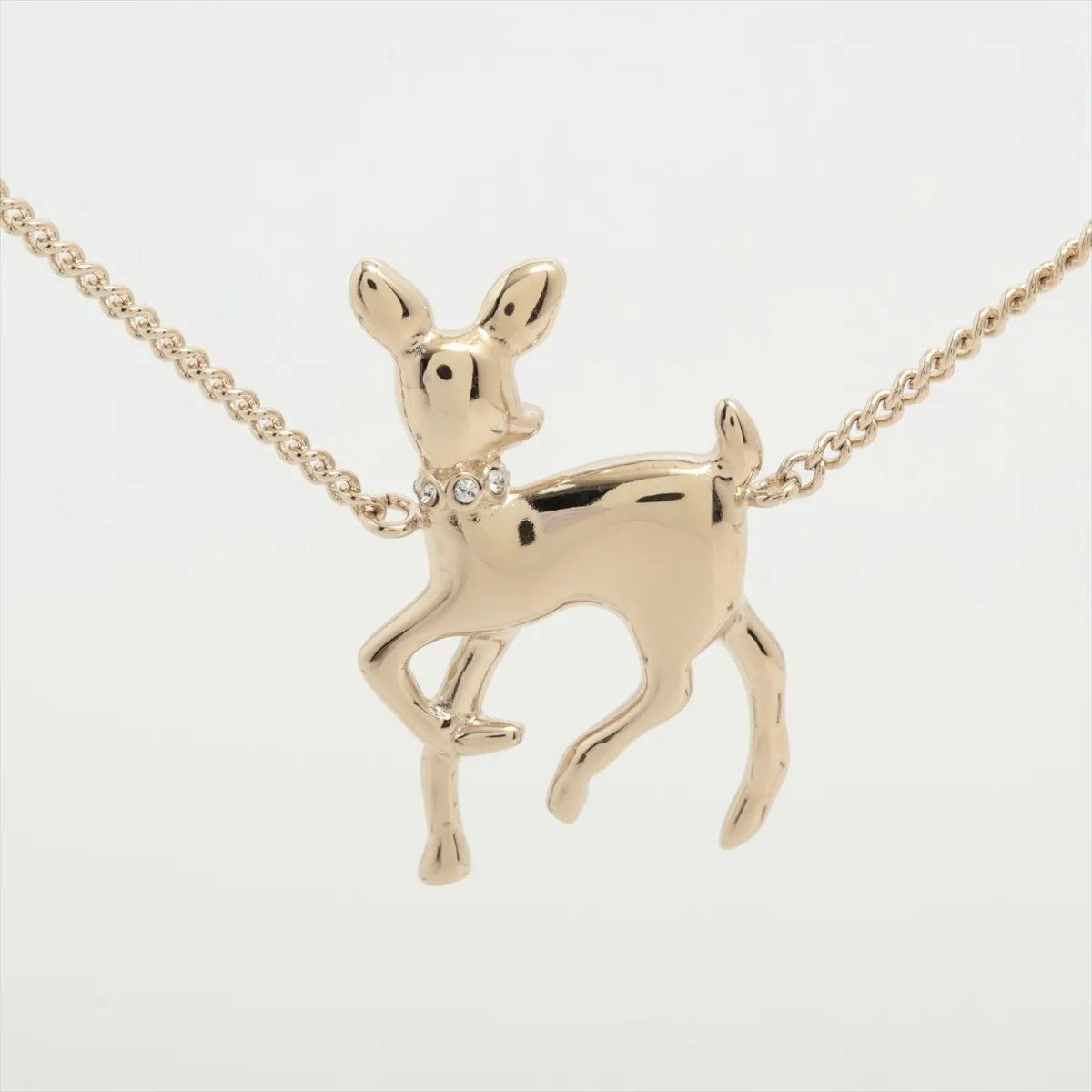 Chanel Bambi Necklace Gold Rhinestone Faux Pearl — view 3