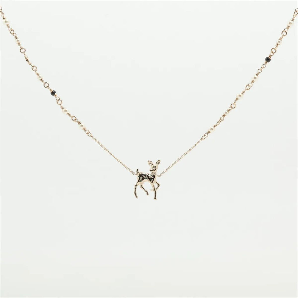 Chanel Bambi Necklace Gold Rhinestone Faux Pearl — view 4