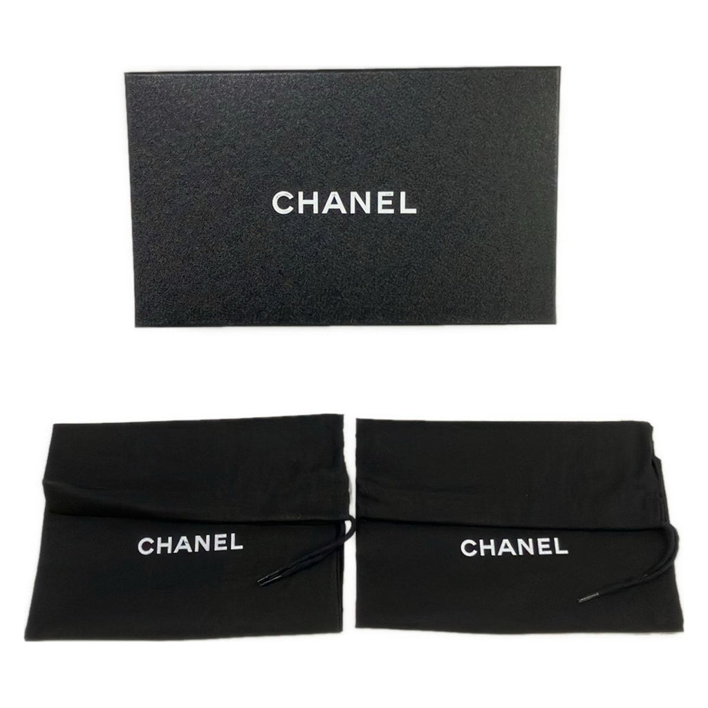Chanel Slip Ons 36 Red White Black CC Logo Espadrilles Linen Leather Slipper — view 7