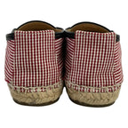 Chanel Slip Ons 36 Red White Black CC Logo Espadrilles Linen Leather Slipper — view 3
