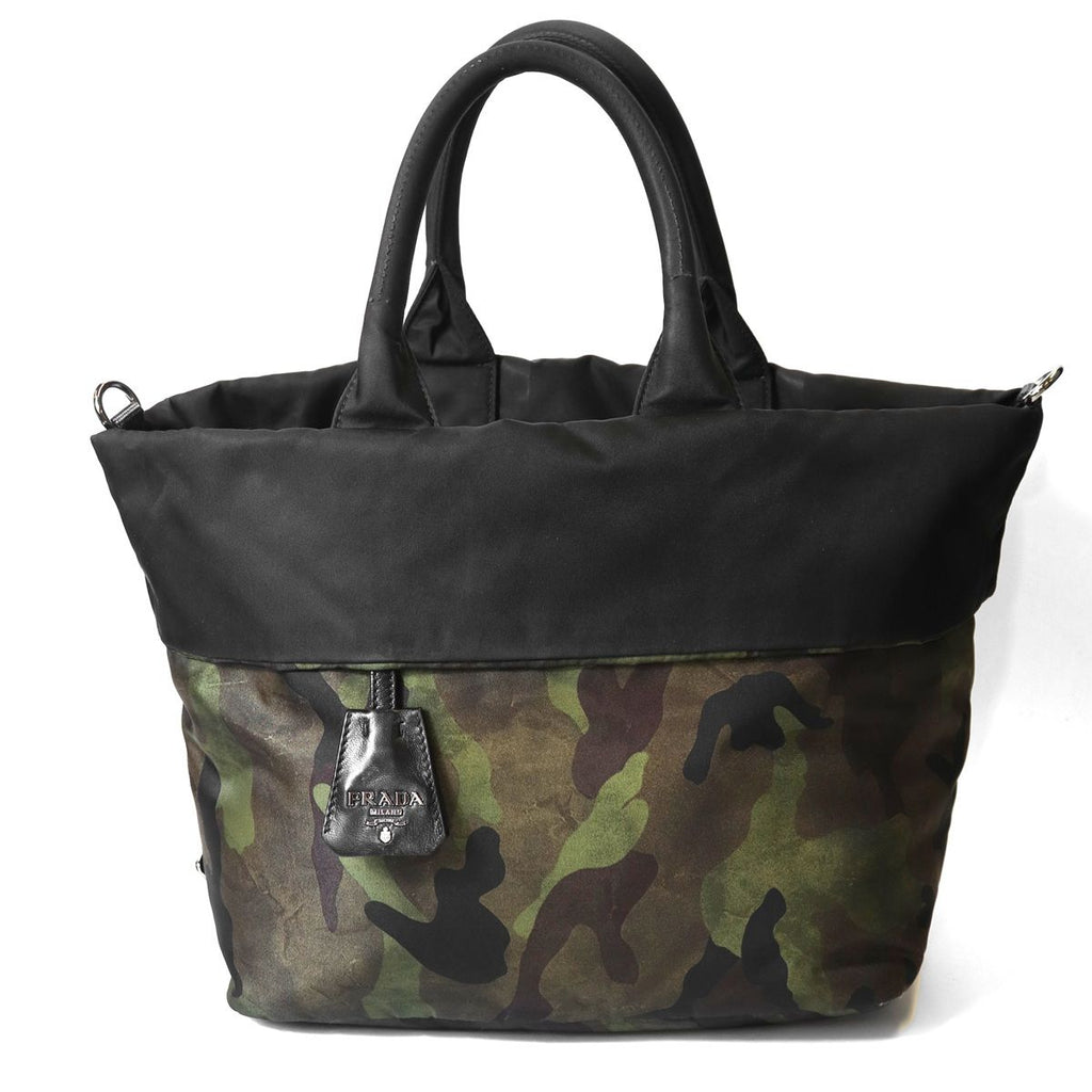 Prada Camo Tote Reversible 2-Way Shoulder Bag Nylon Khaki Green — view 2