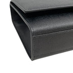 Saint Laurent Shoulder Bag Kate Gray de Poudre Embossed Leather YSL Logo Black — view 6