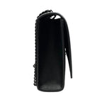 Saint Laurent Shoulder Bag Kate Gray de Poudre Embossed Leather YSL Logo Black — view 4