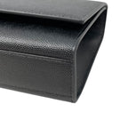 Saint Laurent Shoulder Bag Kate Gray de Poudre Embossed Leather YSL Logo Black — view 7